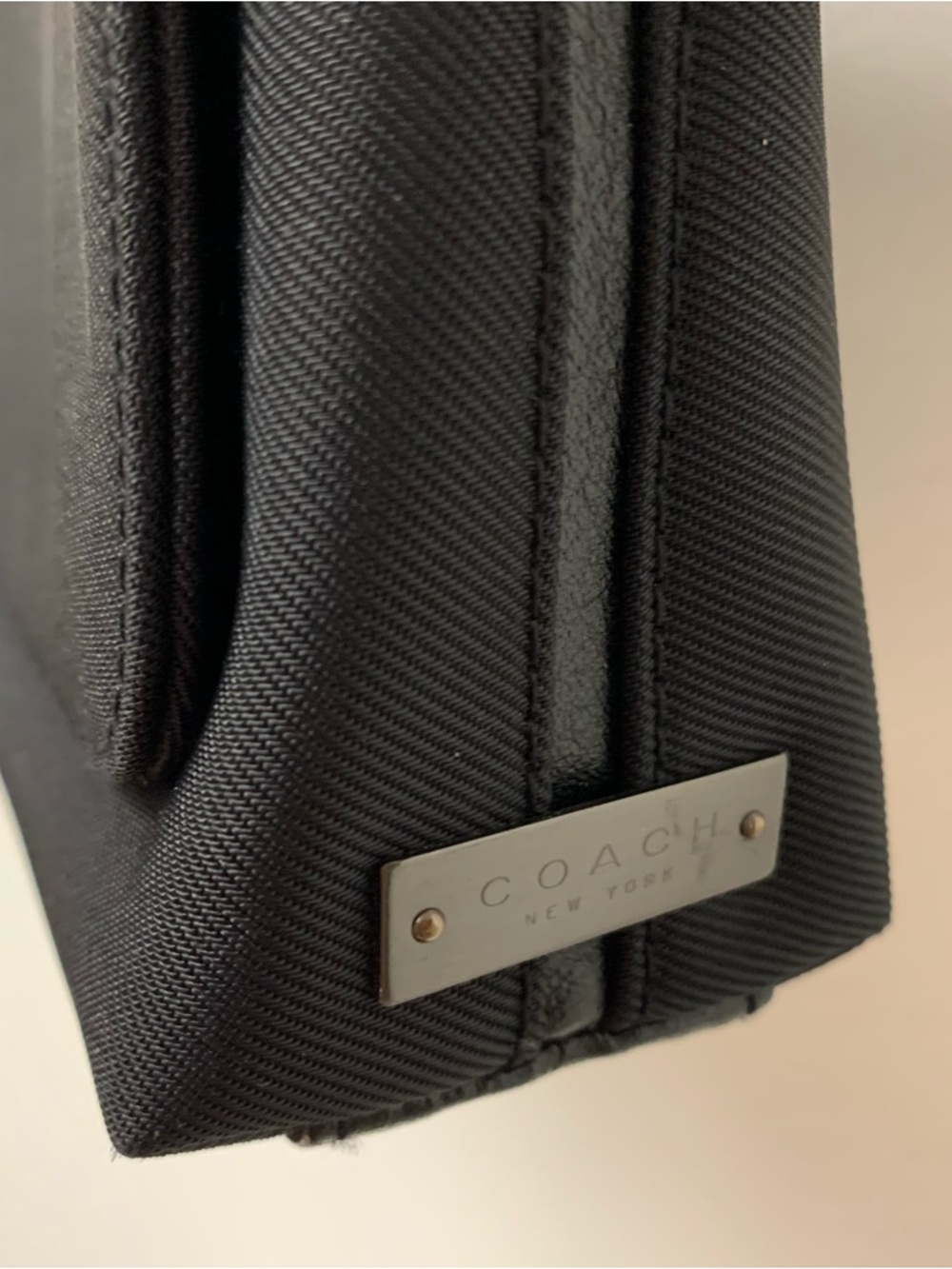 Vintage Coach Mercer Twill Demi Pouch Flap Shoulder Bag Purse Black Fabric Y2K - Picture 5 of 14